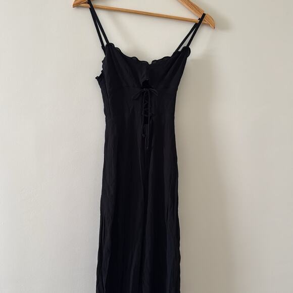 Reformation Fergie Cut Out Black Jumpsuit Size 6 - Picture 5 of 10